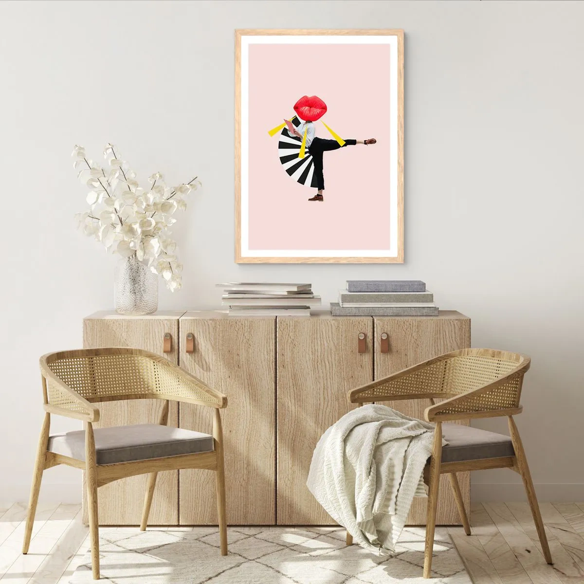 Poster in light oak frame - Surrealistic Pop-Art. - 50x70 cm