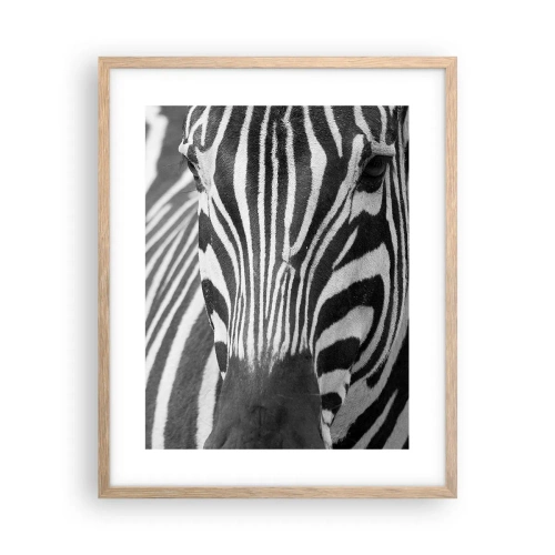 Poster in light oak frame - World Is Black and White - 40x50 cm