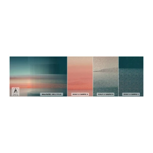 Photo Wallpaper Sample Self-Adhesive Deluxe Sticker - Abstract: Light Waves - Water, Sky, Minimalism - 100x30 cm