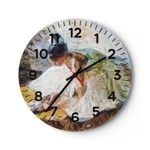 Wall clock - Clock on glass - From Degas' Painting - 40x40 cm