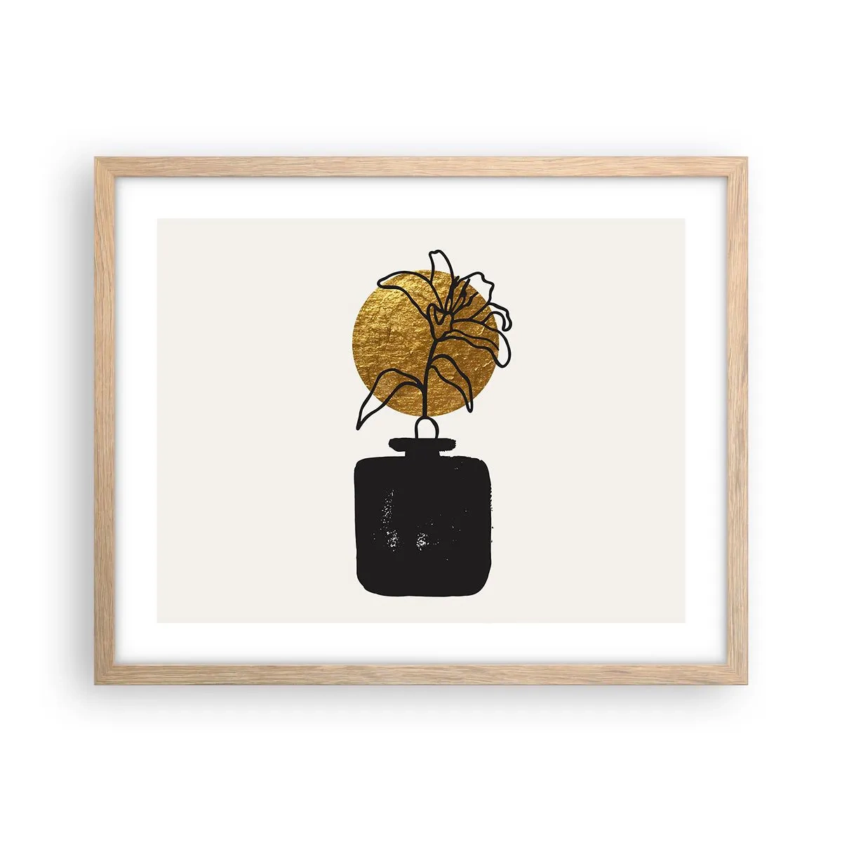 Poster in light oak frame - Beauty Precious as Gold - 50x40 cm