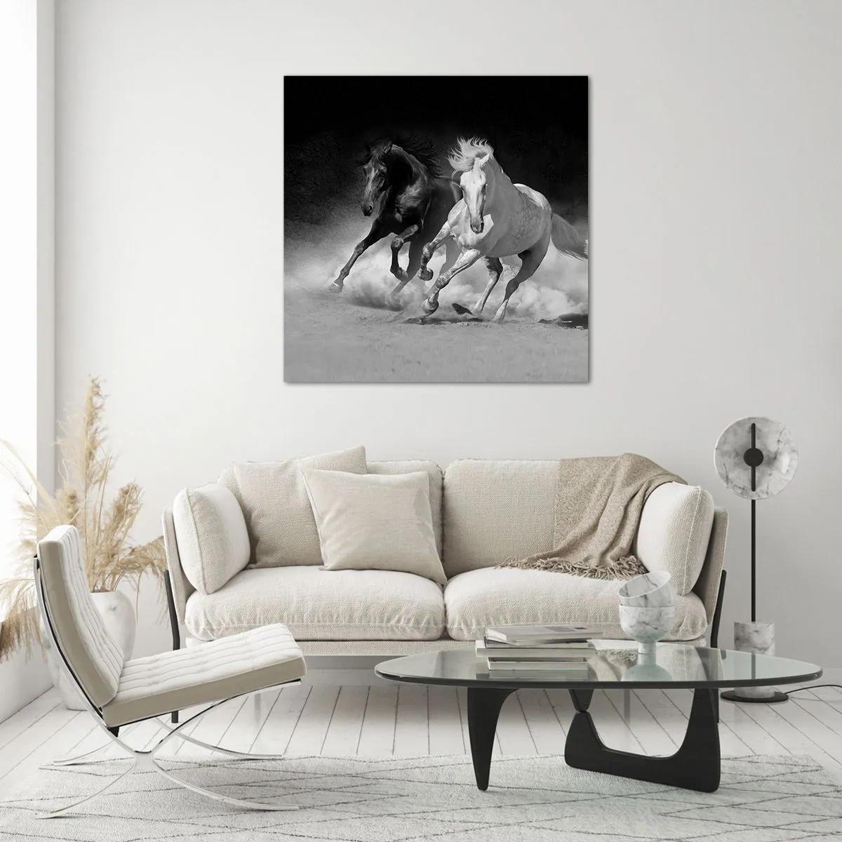 Glass picture - Gallop of Freedom - 40x40 cm