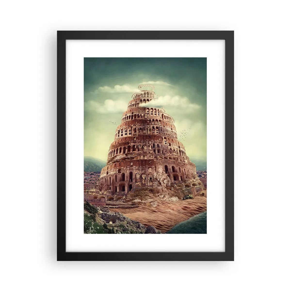 Poster in black frame - Tower of Babel - 30x40 cm