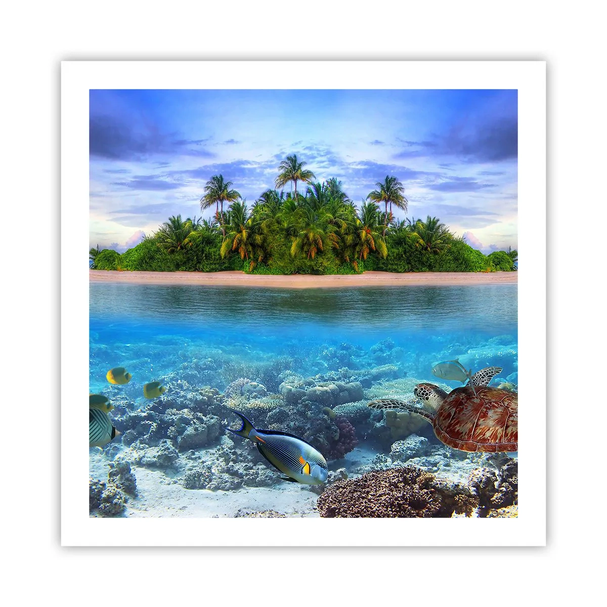 Poster - Heavenly Island Invites You - 60x60 cm
