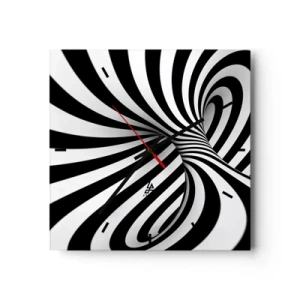 Wall clock - Clock on glass - Composition: Dancing Space  - 30x30 cm