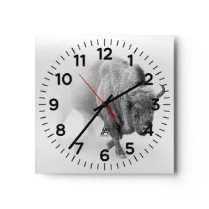 Wall clock - Clock on glass - King of the Prairie - 40x40 cm