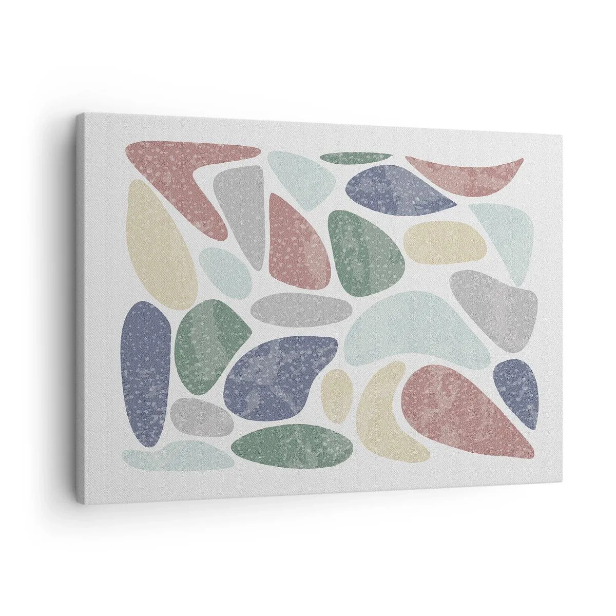 Canvas picture - Colorful organic shapes on a white background - 70x50cm - Mosaic of Powdered Colours - Modern wall decoration for the living room and bedroom ARTTOR