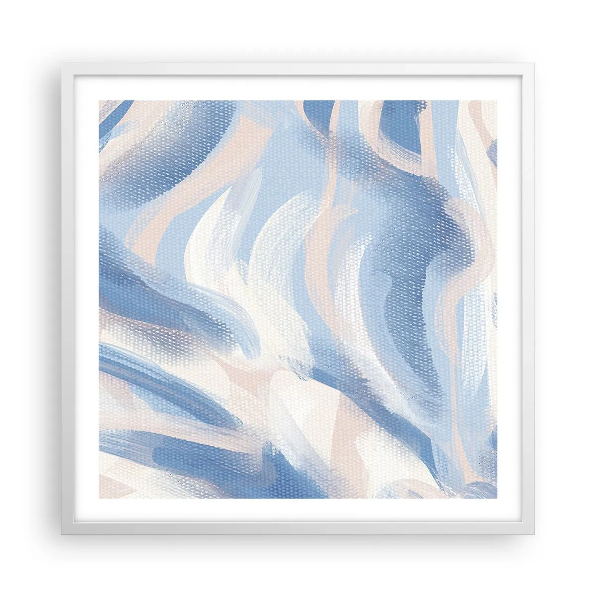 Poster in white frmae - Blue Waves - 60x60 cm