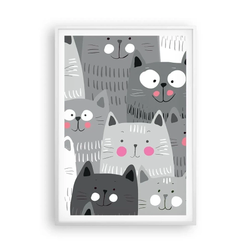 Poster in white frmae - Cat's World - 70x100 cm