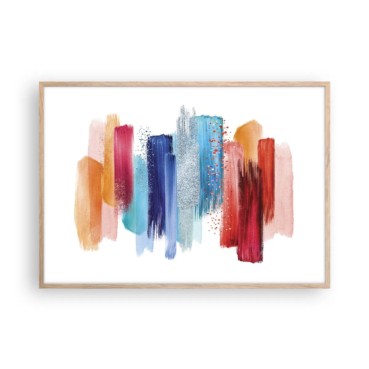 Poster in light oak frame - Up and Down - 100x70 cm