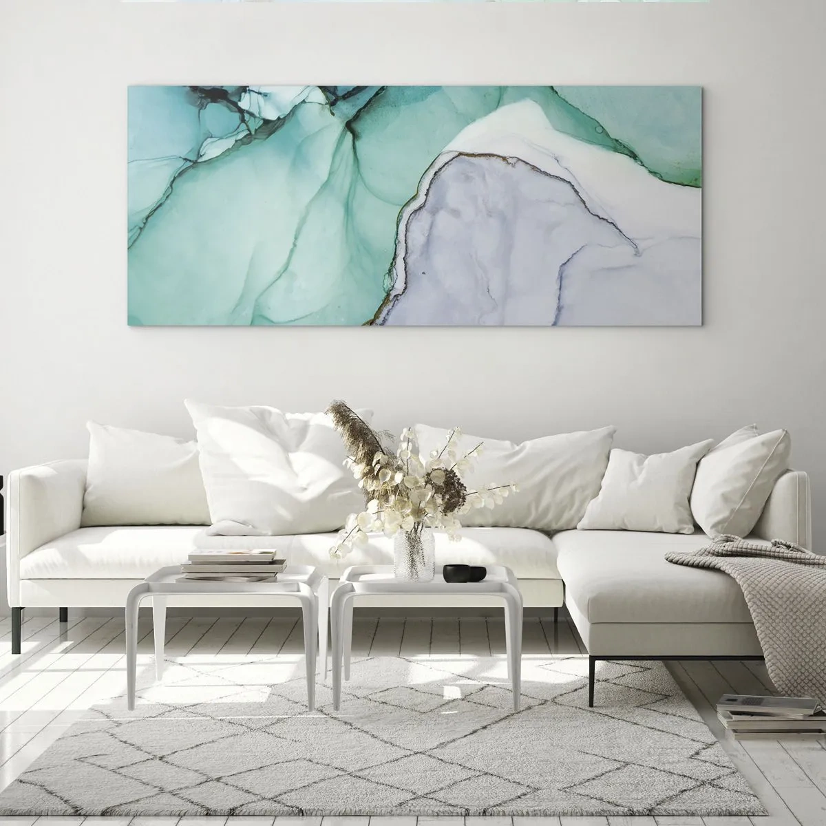 Glass picture - Study in Turquoise - 100x40 cm