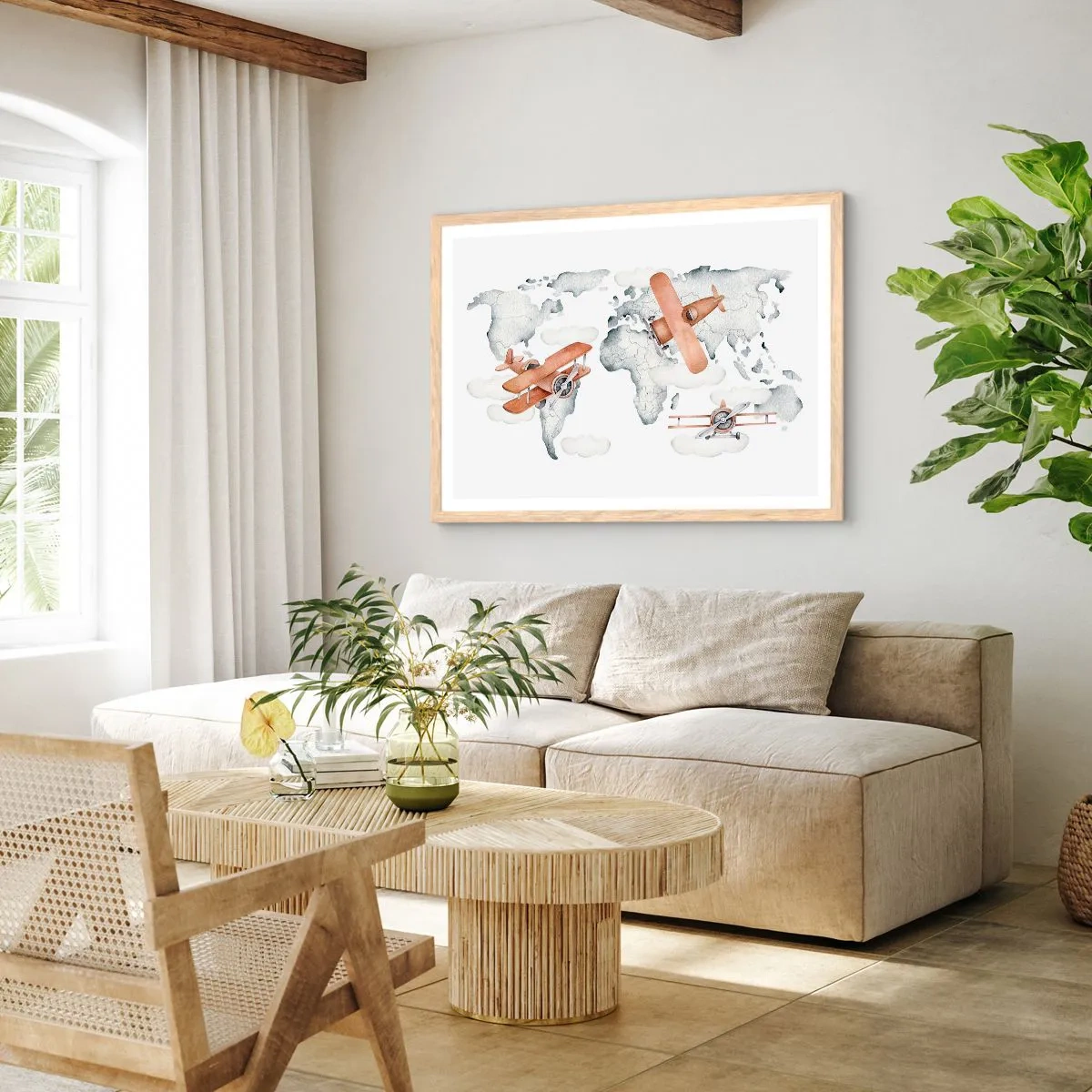 Poster in light oak frame - In a Pioneering Spirit - 91x61 cm