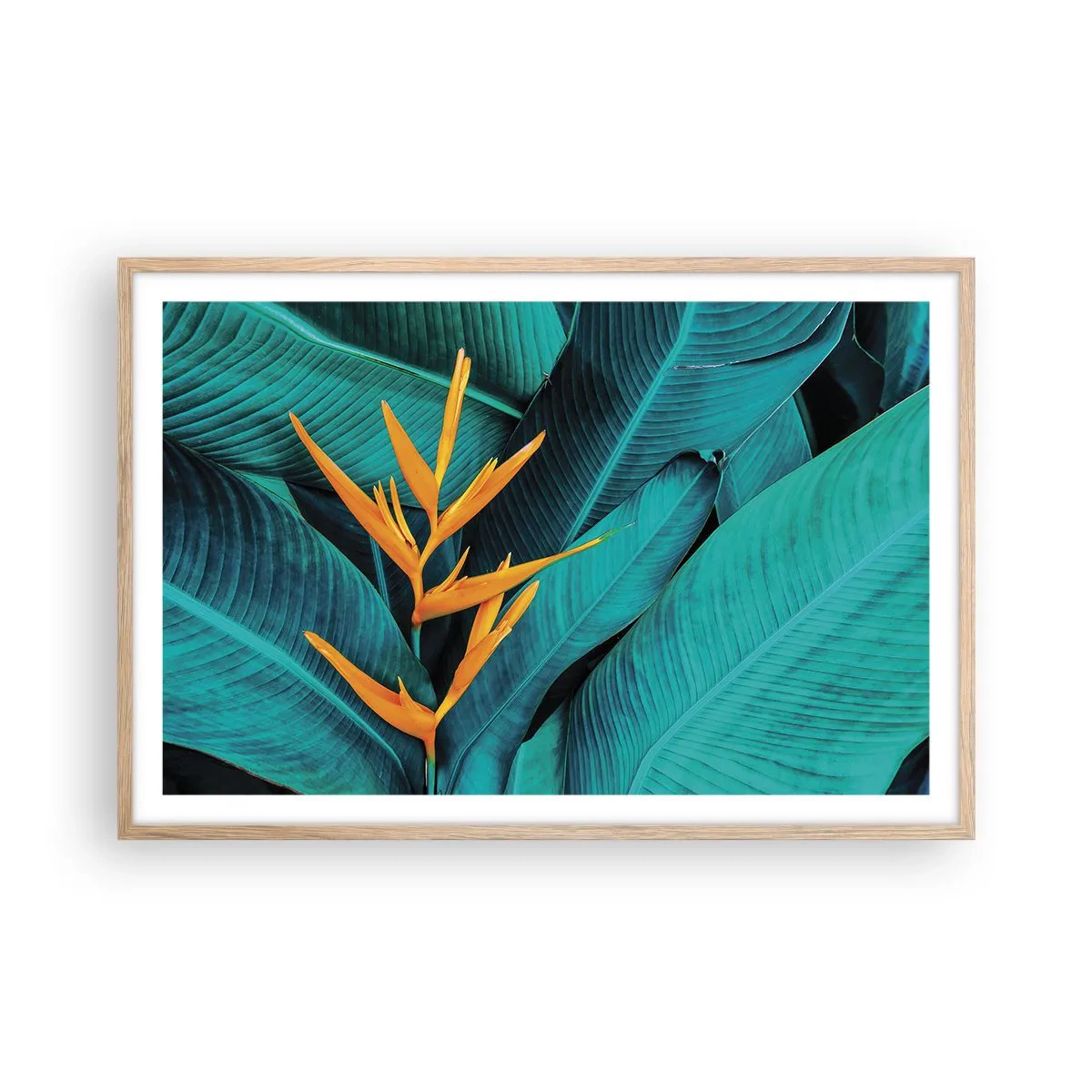 Poster in light oak frame - Flower of Eden - 91x61 cm