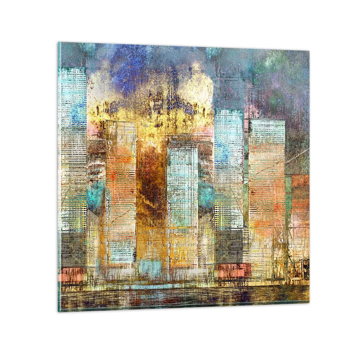 Glass picture - Sunny Metropolis - 30x30 cm