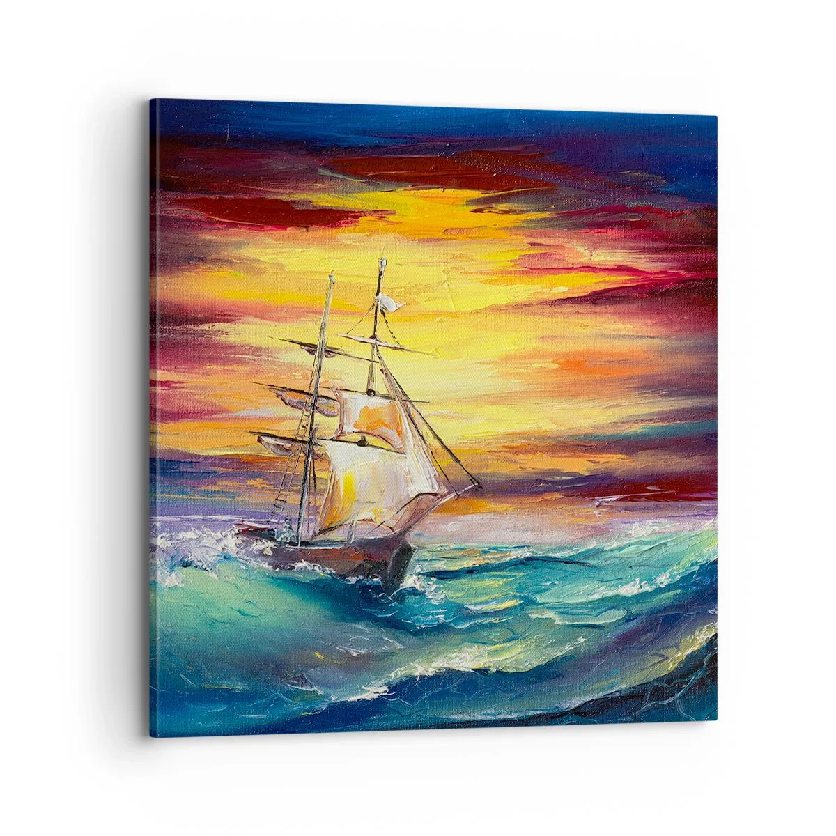 Canvas picture - Fearlessly towards the Waves  - 70x70 cm