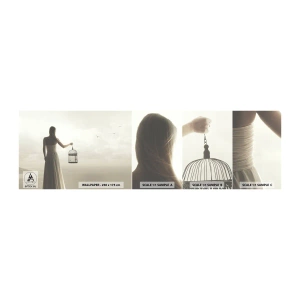 Photo Wallpaper Sample Standard Eco - Be Free - Woman, Bird cage, Bird - 100x30 cm