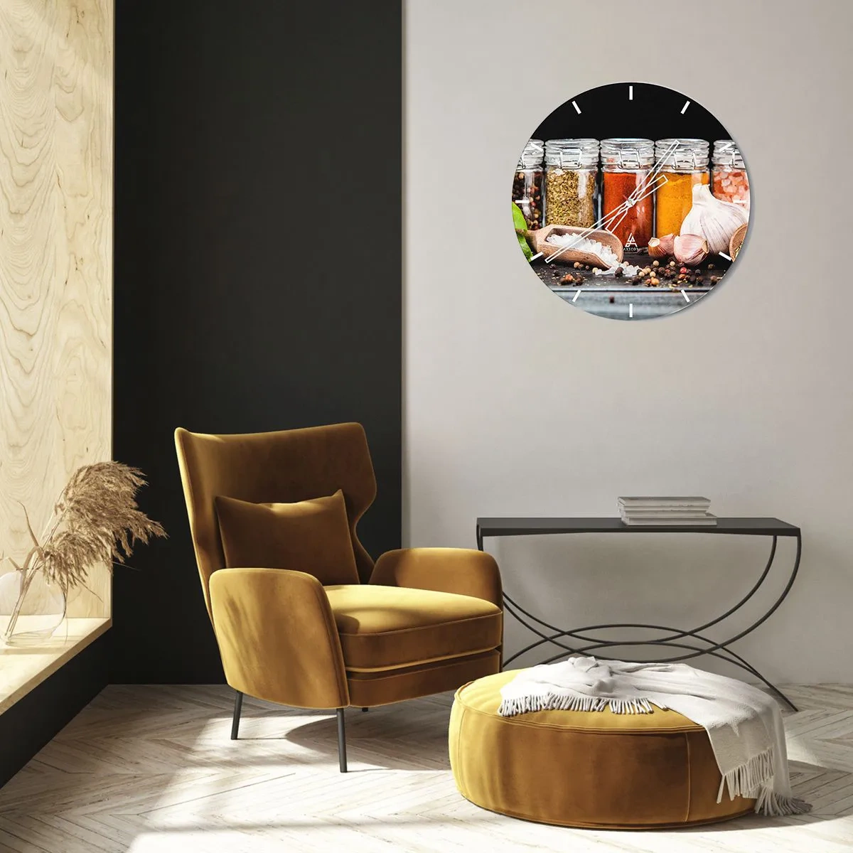 Wall clock - Clock on glass - Spicing Up Life - 40x40 cm