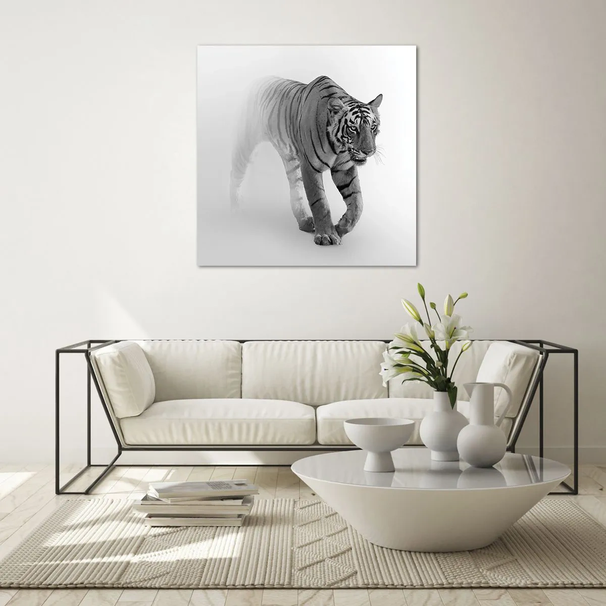 Glass picture - Crouching in Fog - 40x40 cm