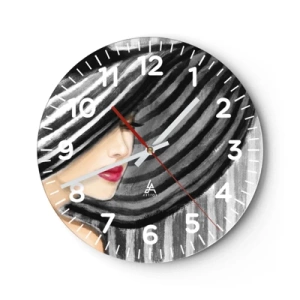 Wall clock - Clock on glass - Where Can I Find You? - 30x30 cm