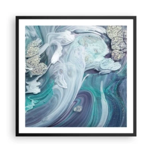 Poster in black frame - Currents of Blue - 60x60 cm