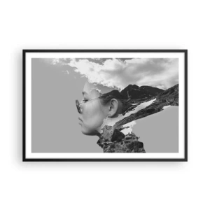 Poster in black frame - Cloudy Portrait - 91x61 cm