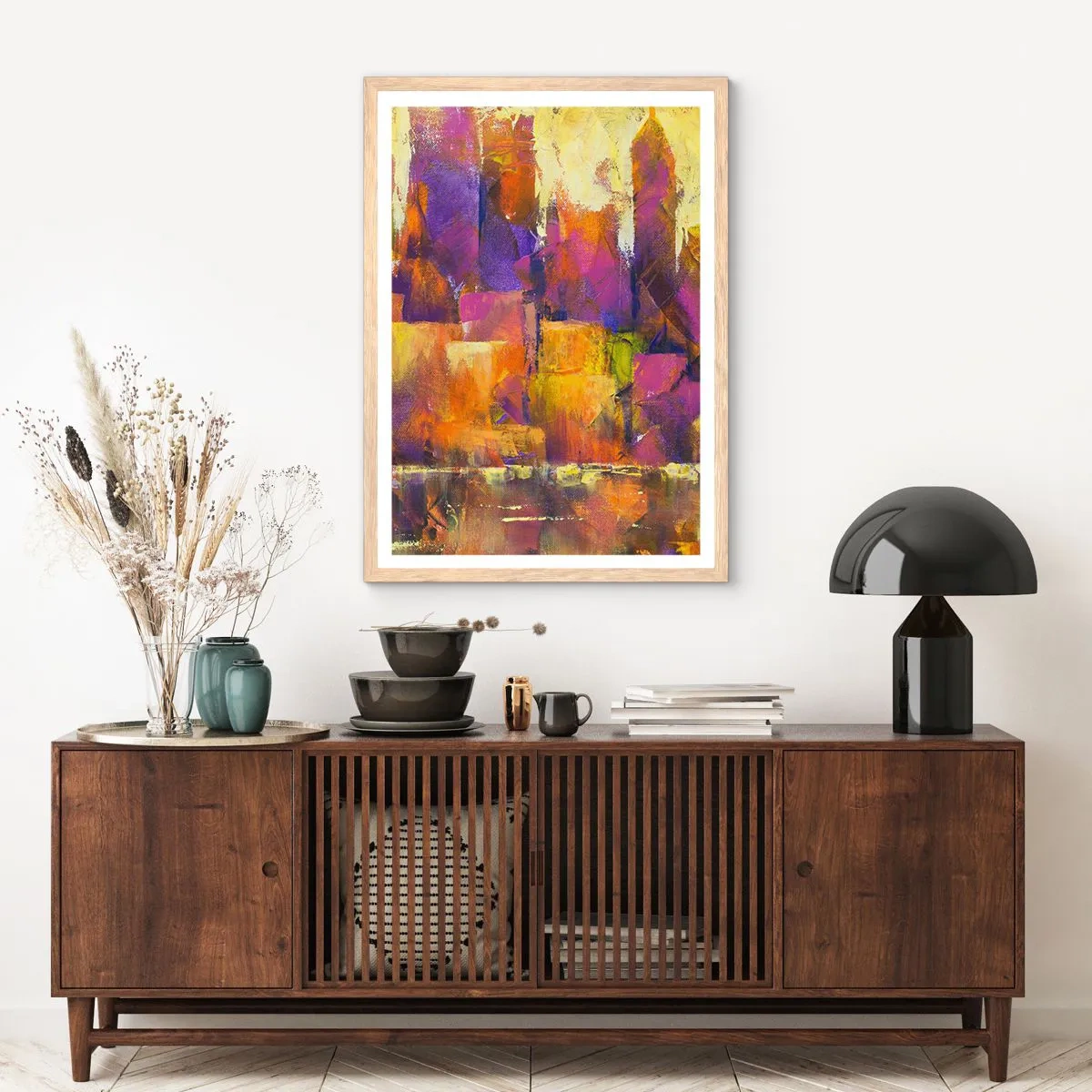 Poster in light oak frame - Metropolitan Composition - 40x50 cm