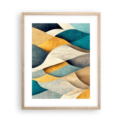 Poster in light oak frame - Rhythm and Undulation - 40x50 cm