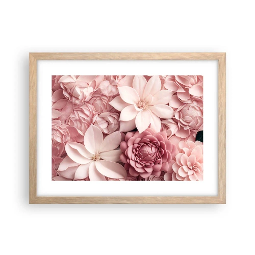 Poster in light oak frame - In Pink Petals - 40x30 cm