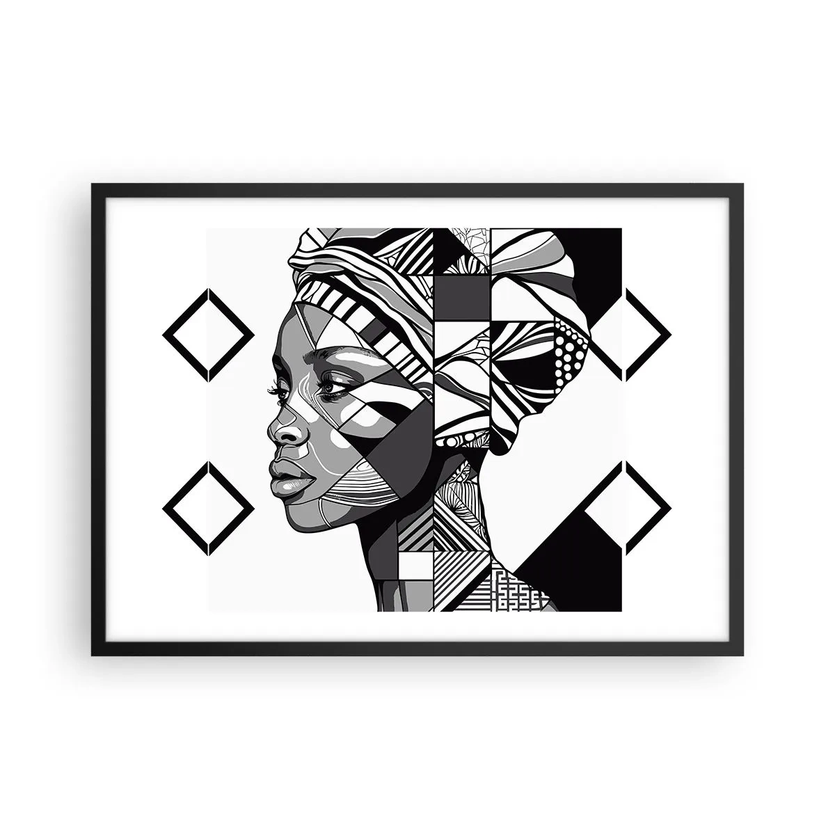 Poster in black frame - Ethnic Portrait - 70x50 cm