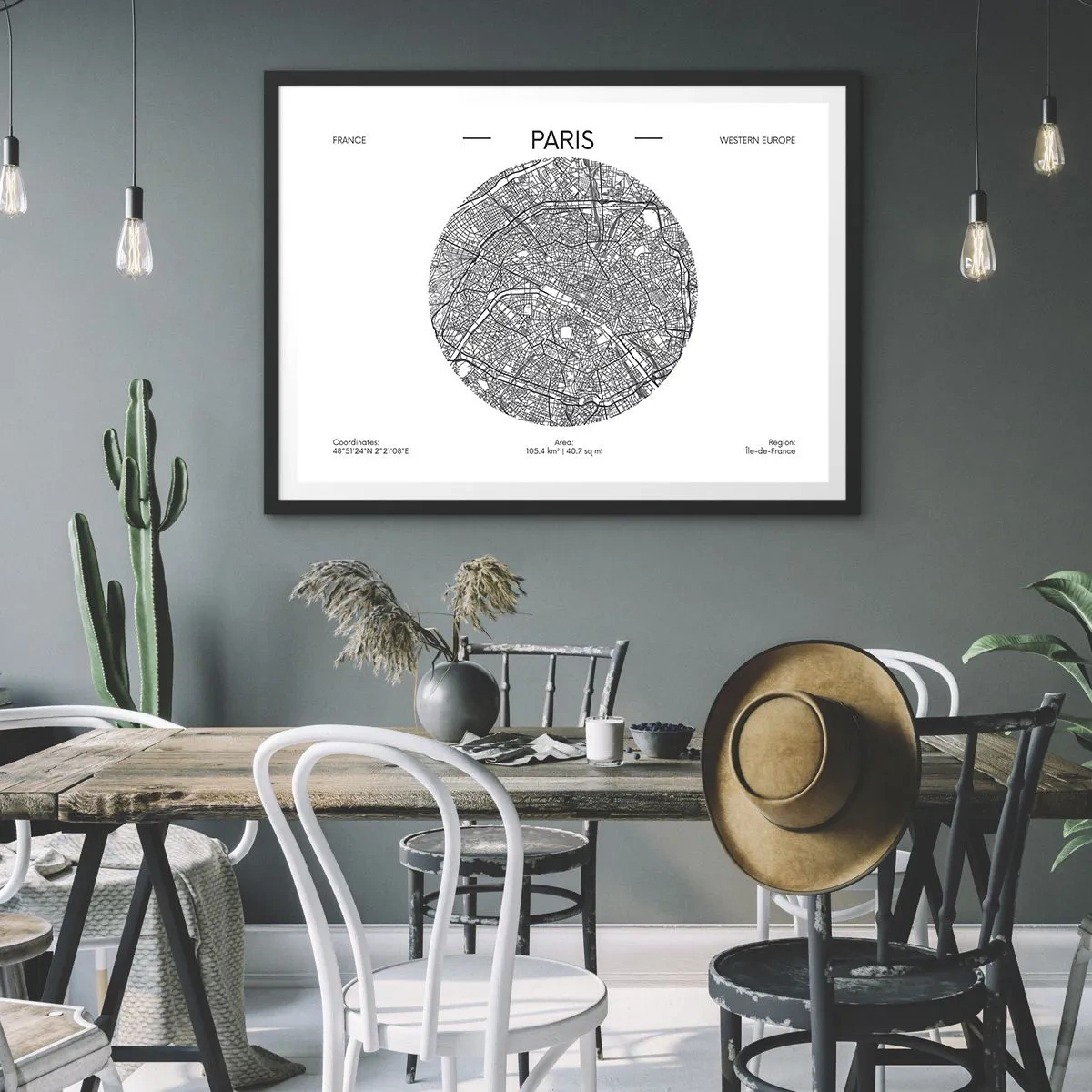 Poster in black frame - Anatomy of Paris - 70x50 cm