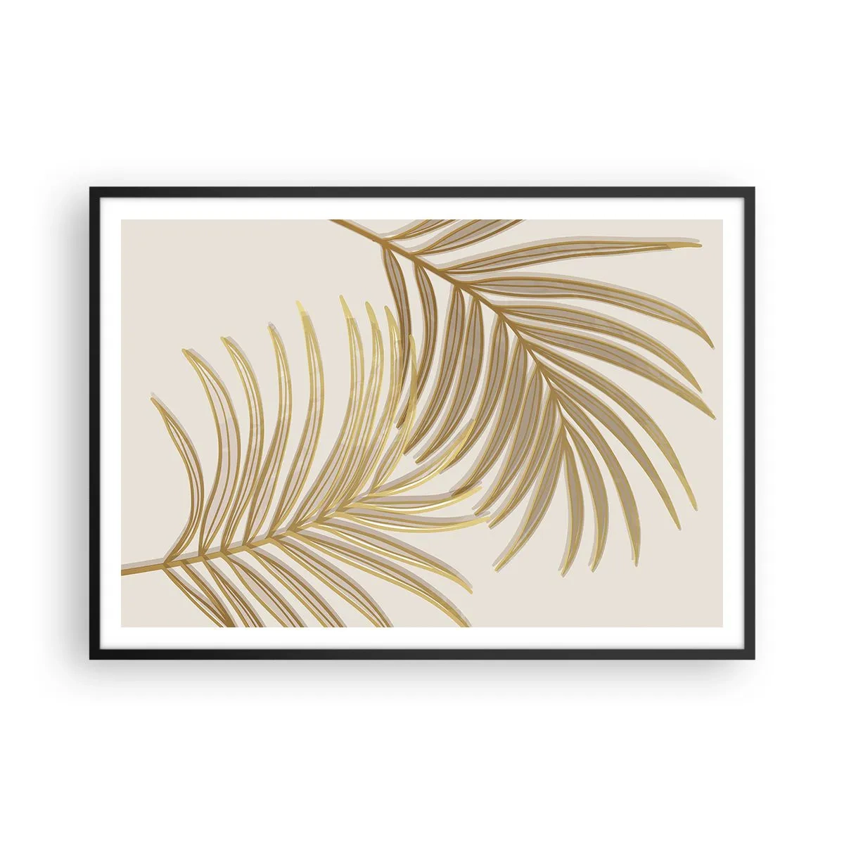 Poster in black frame - Golden Palm! - 100x70 cm