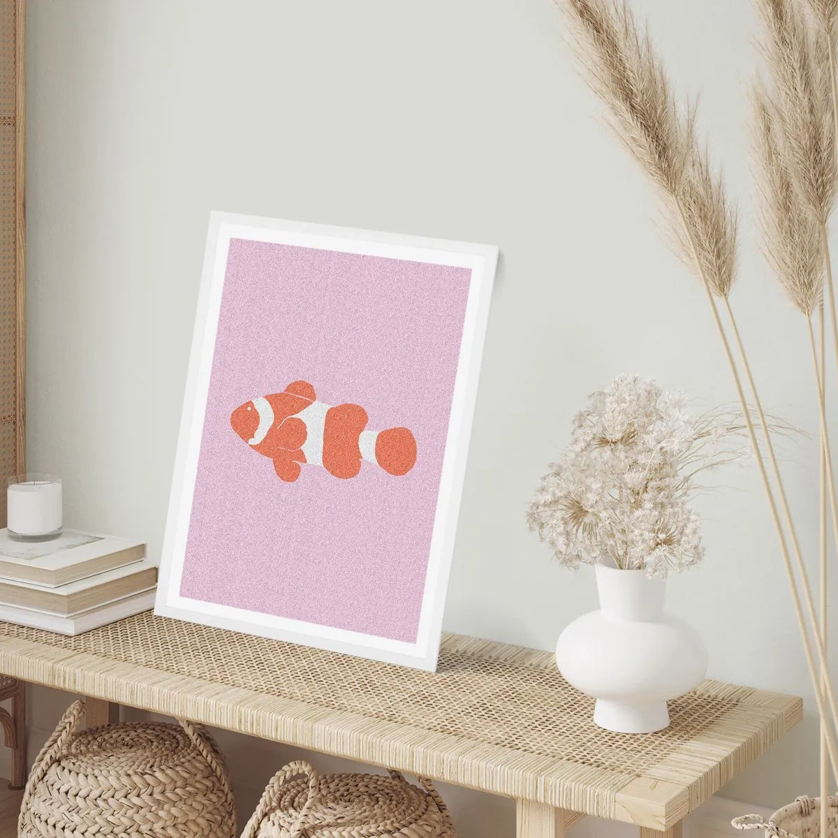 Poster in white frmae - Coral Suits Her from Head to Tail - 61x91 cm