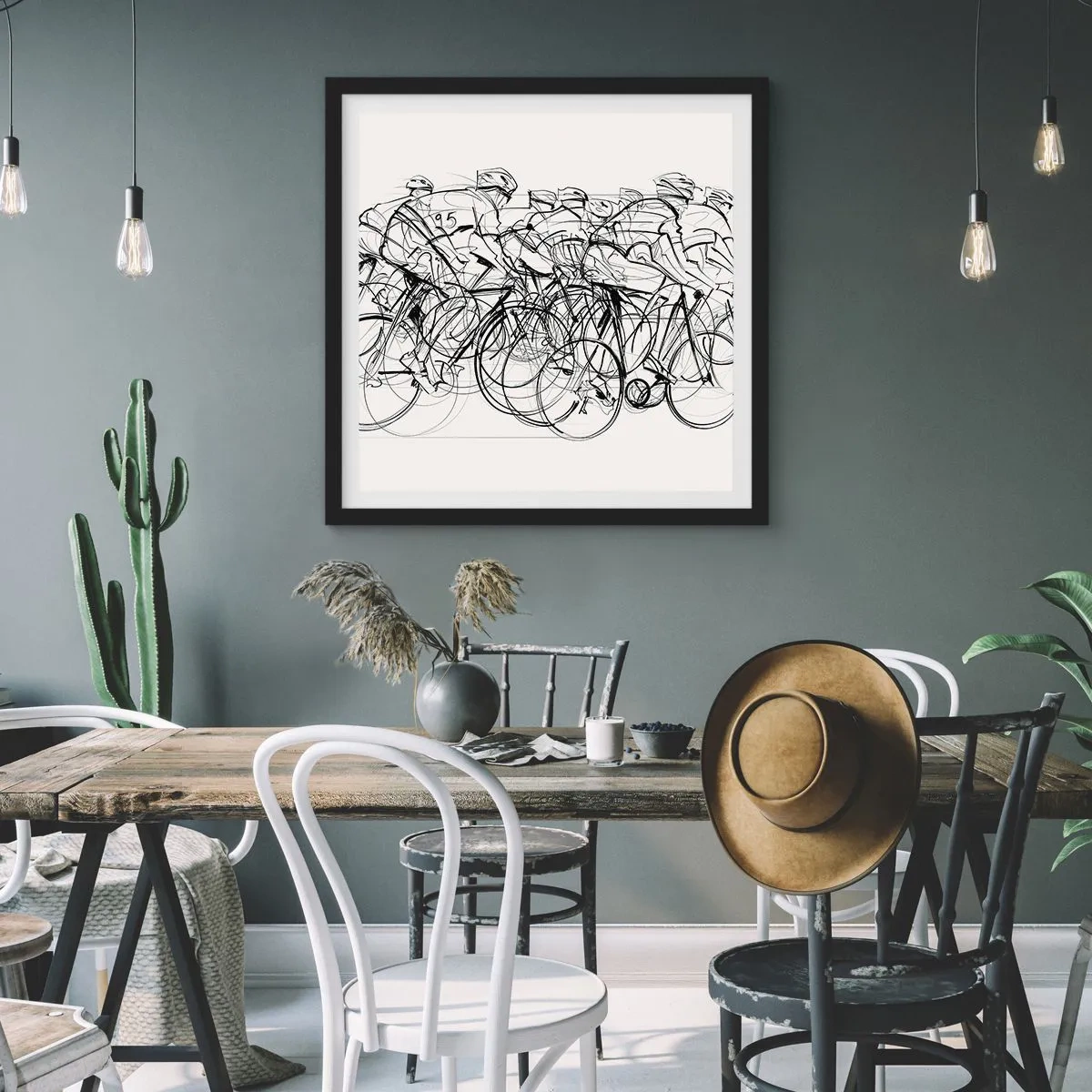 Poster in black frame - Together as a Team - 40x40 cm