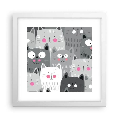 Poster in white frmae - Cat's World - 30x30 cm