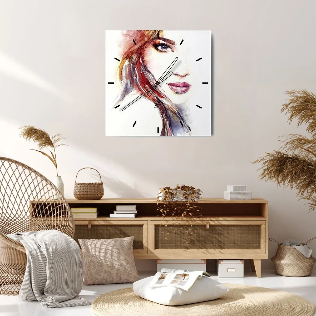 Wall clock - Clock on glass - Vademecum -Follow Me - 30x30 cm