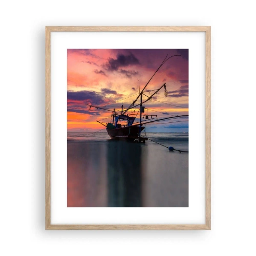 Poster in light oak frame - Exotic Evening - 40x50 cm
