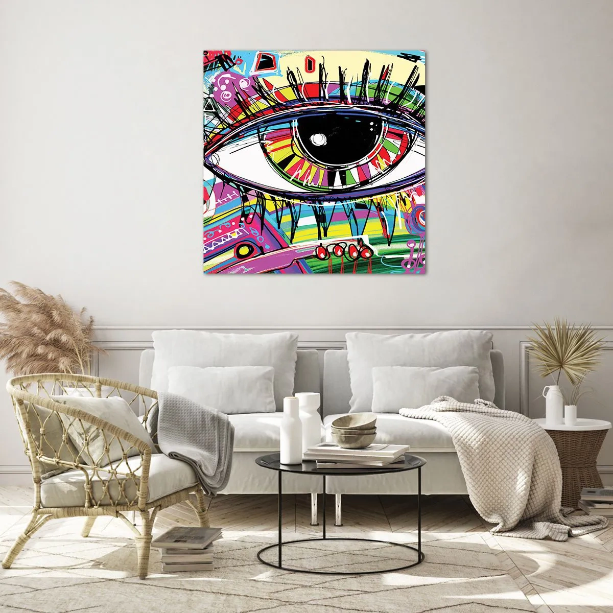 Glass picture - Colourful Eye - Colourful Soul - 50x50 cm