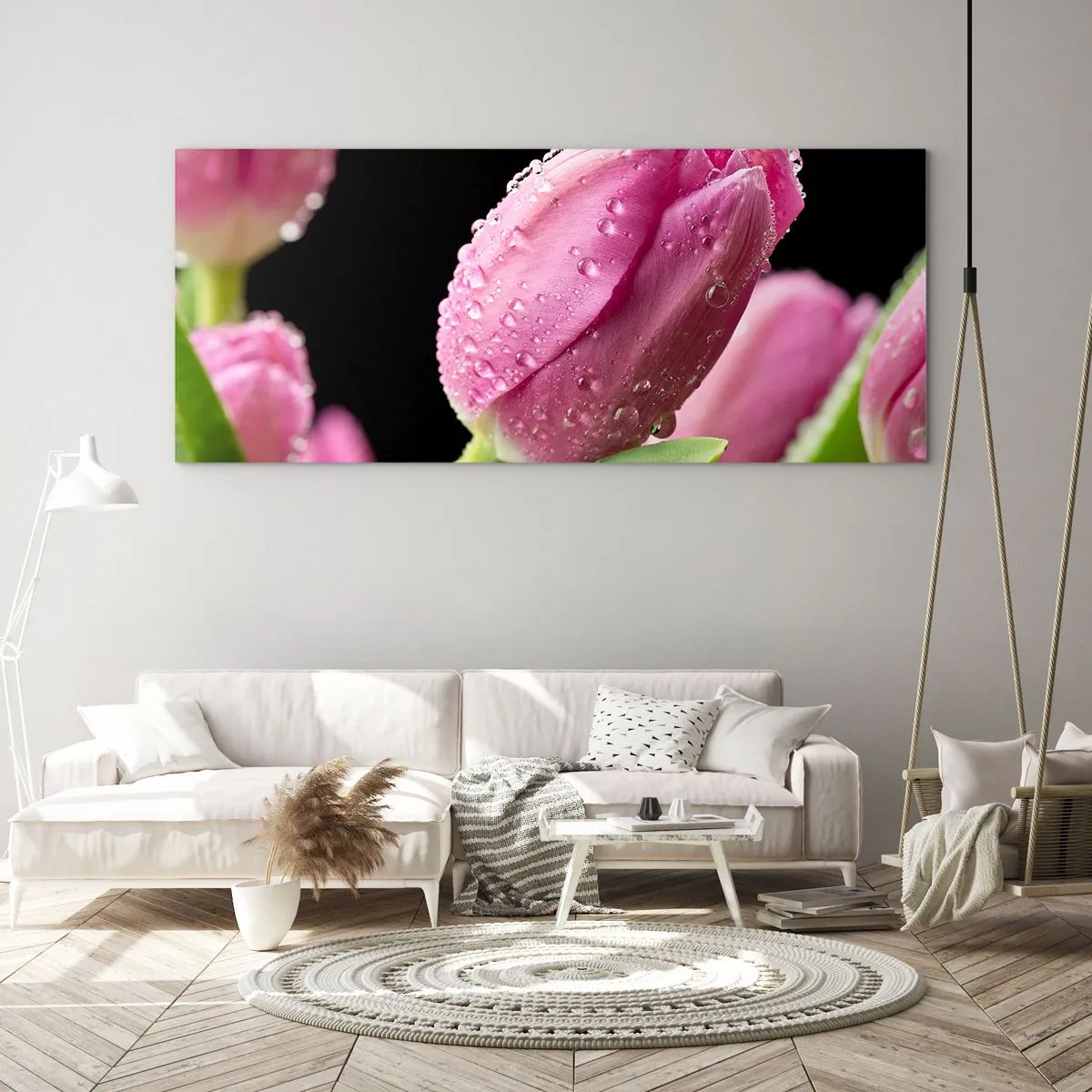 Glass picture - Lilac Dream in a Dew - 100x40 cm