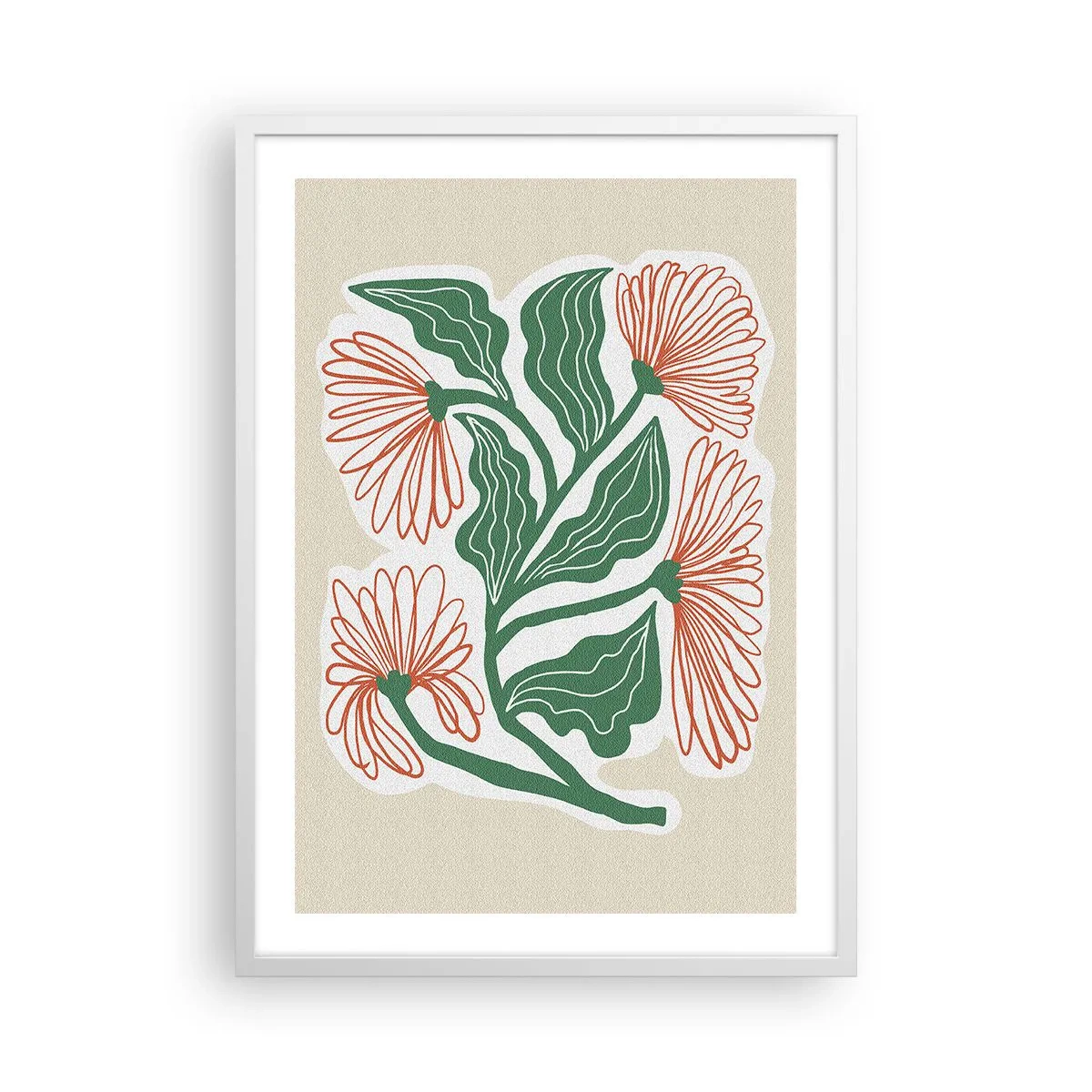 Poster in white frmae - Folk and Modern - 50x70 cm