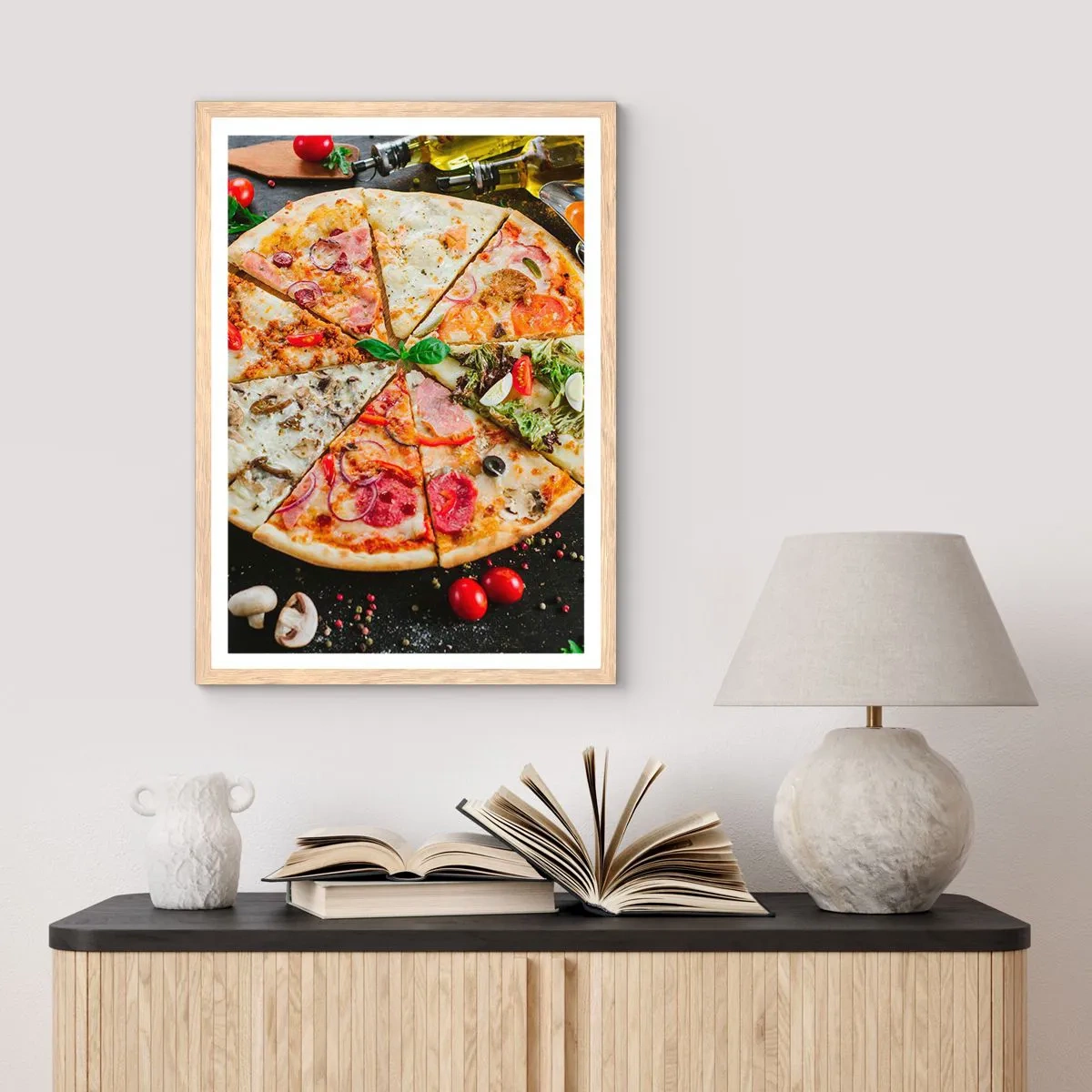 Poster in light oak frame - Range of Flavours - 70x100 cm