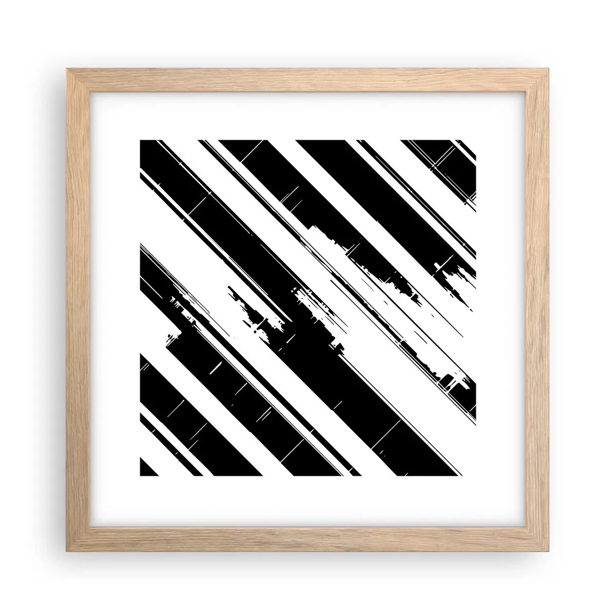 Poster in light oak frame - Intensive and Dynamic Composition - 30x30 cm