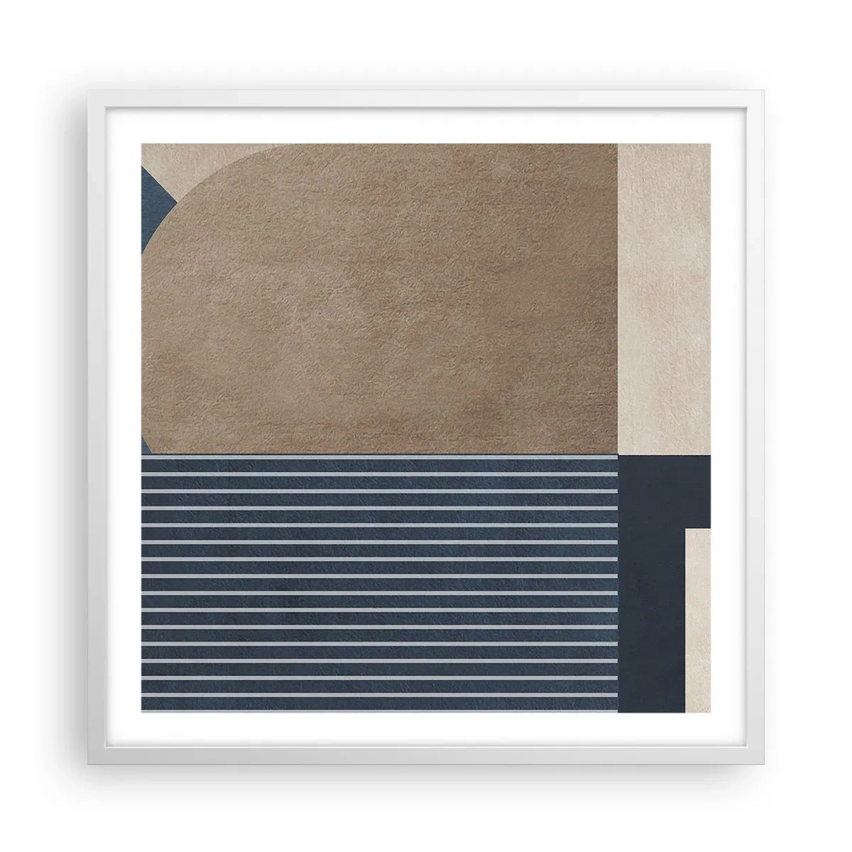 Poster in white frmae - Composition of Simplicity and Curvature - 60x60 cm
