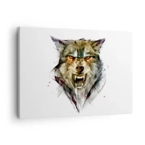 Canvas picture - A dangerous wolf in a dynamic, artistic form - 70x50cm - Stand Back! - Modern wall decoration for the living room and bedroom ARTTOR