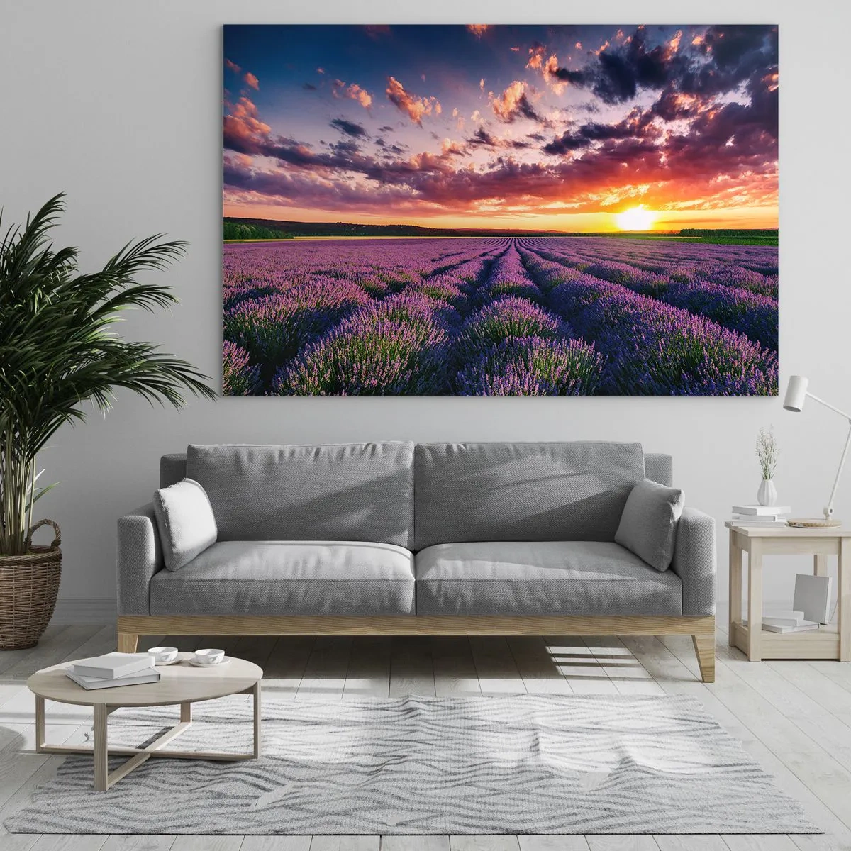 Glass picture - Lavender World - 100x70 cm