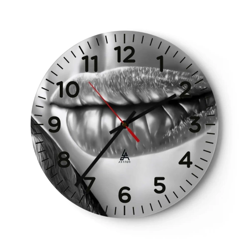 Wall clock - Clock on glass - I Know What You Are Thinking - 30x30 cm