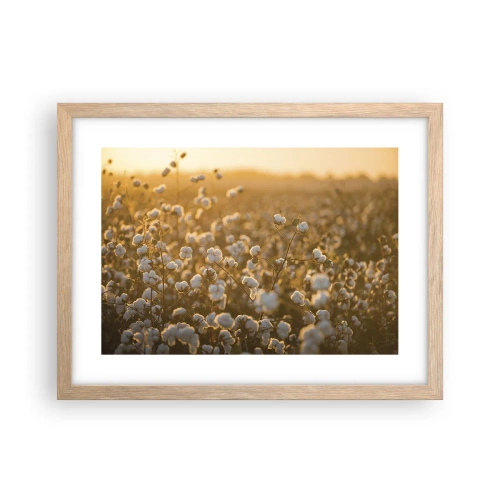 Poster in light oak frame - Fluffy Field - 40x30 cm