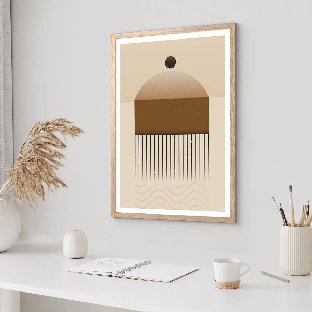 Poster in light oak frame - Different States - 70x100 cm