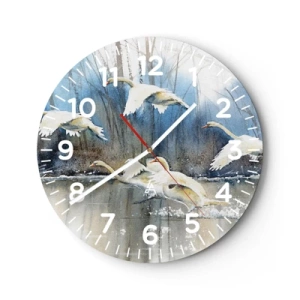 Wall clock - Clock on glass - Like in a Fairy Tale about Wild Swans - 40x40 cm