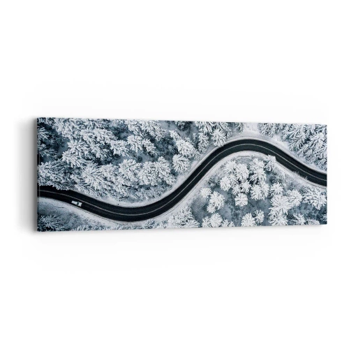 Canvas picture - Through Wintery Forest - 90x30 cm