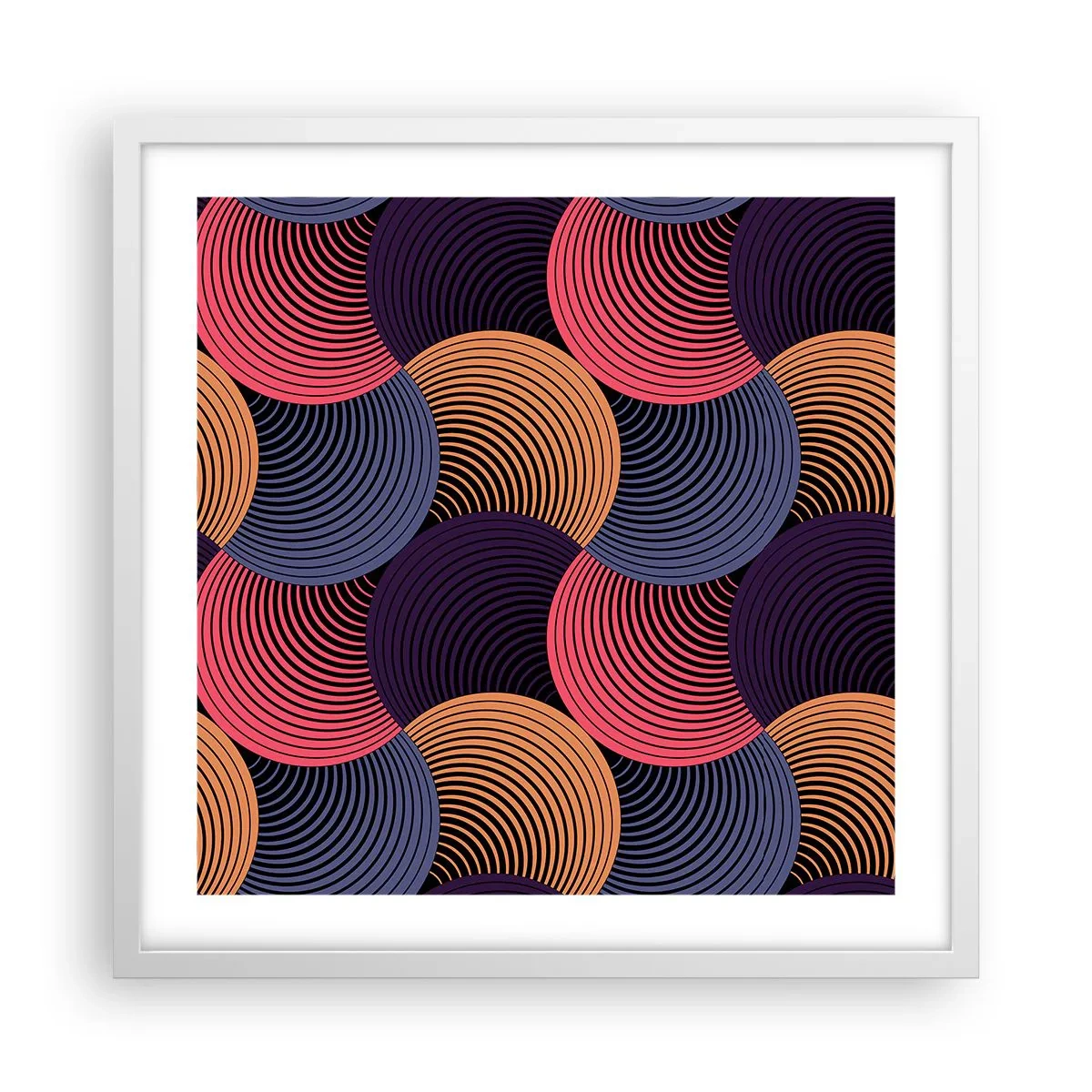 Poster in white frmae - In a Circular Rhythm - 50x50 cm